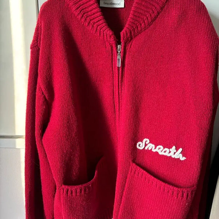 [BUNJANG] Smoothmood Shetland Wool Cowichan Cardigan / Smoothmood 스무드무드 셔틀랜드 울 코위찬 가디건 레드