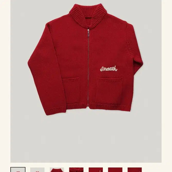 [BUNJANG] Smoothmood Shetland Wool Cowichan Cardigan / Smoothmood 스무드무드 셔틀랜드 울 코위찬 가디건 레드