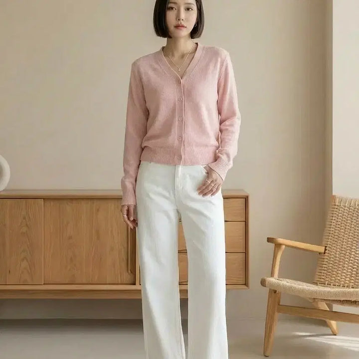 [BUNJANG] White Semi Bootcut Denim Jeans / 화이트 쎄미 부츠컷 데님