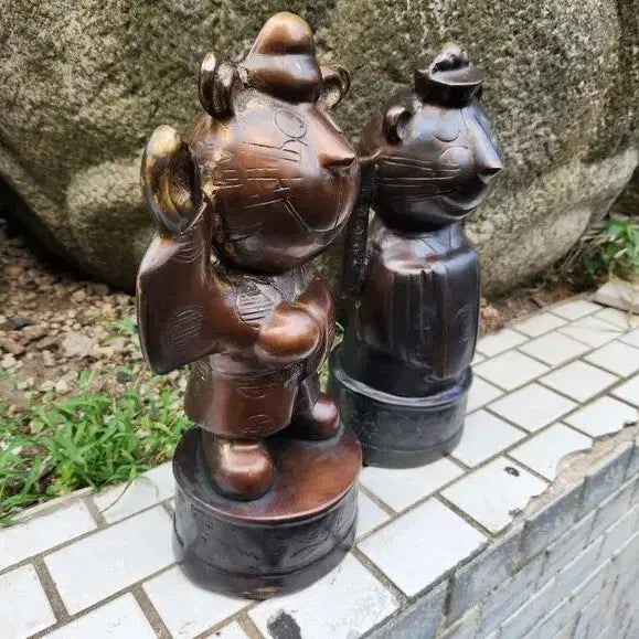[BUNJANG] Bronze Hodori Hosuni Sculpture / 희귀수집품//대형 동브론즈 호돌이 호순이