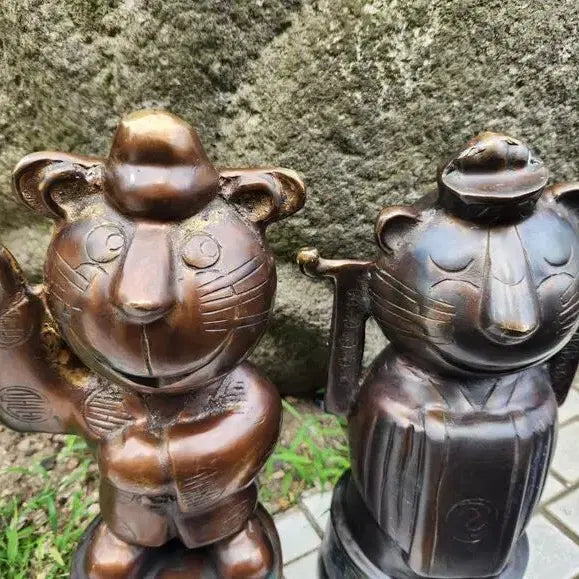 [BUNJANG] Bronze Hodori Hosuni Sculpture / 희귀수집품//대형 동브론즈 호돌이 호순이