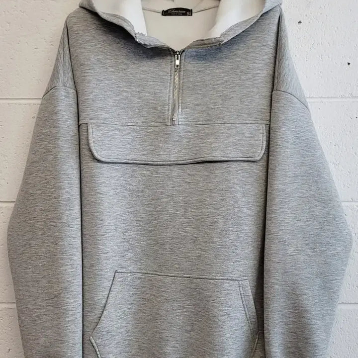 [BUNJANG] Charisma Poly Oversized Hoodie Gray / 카리스마 폴리 오버핏 후드티셔츠 판매