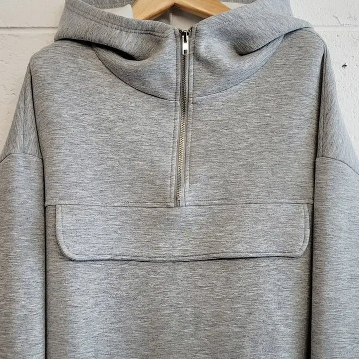 [BUNJANG] Charisma Poly Oversized Hoodie Gray / 카리스마 폴리 오버핏 후드티셔츠 판매