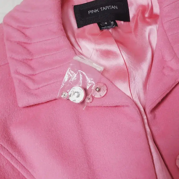 [BUNJANG] Pink Tartan Ribbon Wool Coat / 핑크타탄 핑크 리본 울 코트 수입