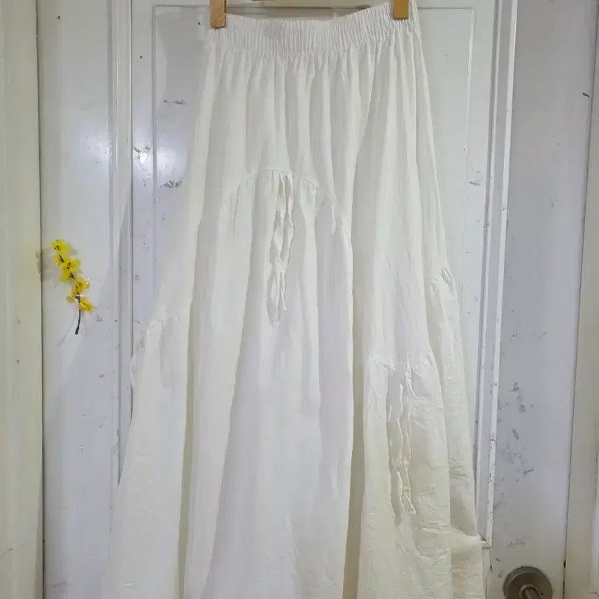 [BUNJANG] Summer Ribbon Cotton Long Skirt / 여름  리본   면  롱스커트   깨끗해요   허리28까지