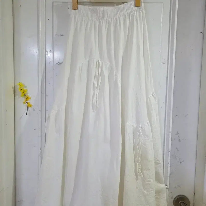 [BUNJANG] Summer Ribbon Cotton Long Skirt / 여름  리본   면  롱스커트   깨끗해요   허리28까지