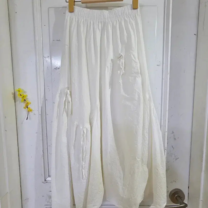 [BUNJANG] Summer Ribbon Cotton Long Skirt / 여름  리본   면  롱스커트   깨끗해요   허리28까지
