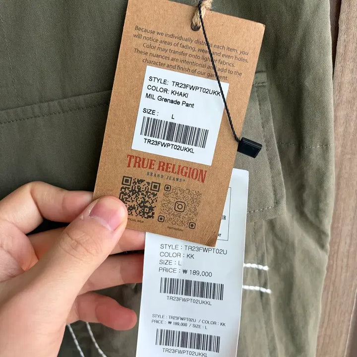 [BUNJANG] True Religion Grenade Pants Khaki (Size L) / 새상품(L)트루릴리젼 밀 그레네이드 팬츠 카키