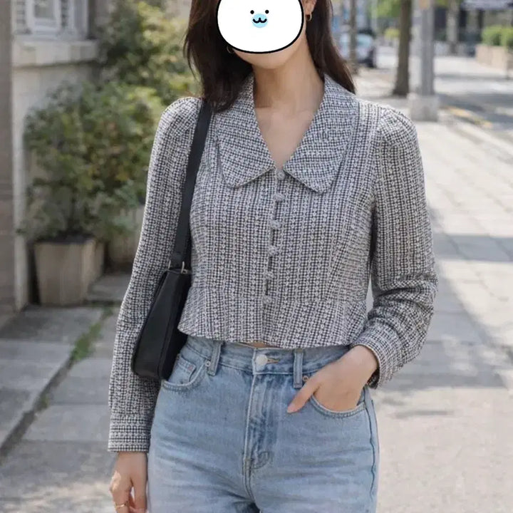 [BUNJANG] 8 Seconds Check Pattern Jacket Blouse / 에잇세컨즈 여성 상의