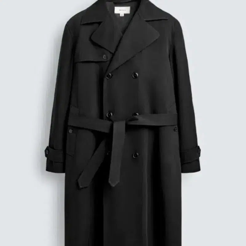 [BUNJANG] ZARA MANTECO Water Repellent Trench Coat - Black M / 자라워터 레펠런트 MANTECO 트렌치 코트 블랙 M