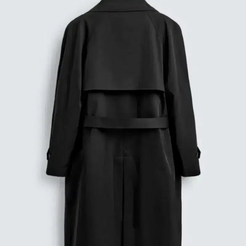 [BUNJANG] ZARA MANTECO Water Repellent Trench Coat - Black M / 자라워터 레펠런트 MANTECO 트렌치 코트 블랙 M