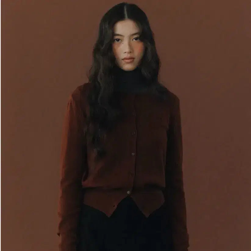 [BUNJANG] Hoas Raccoon Cardigan - Wine Color - New / 호와스 라쿤 가디건 와잉 새상품