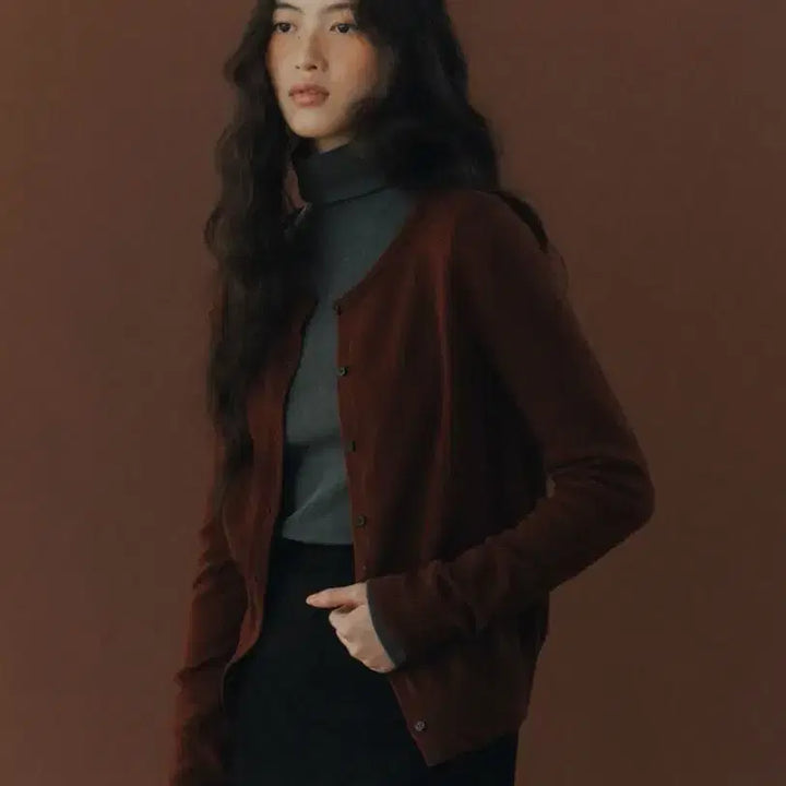 [BUNJANG] Hoas Raccoon Cardigan - Wine Color - New / 호와스 라쿤 가디건 와잉 새상품
