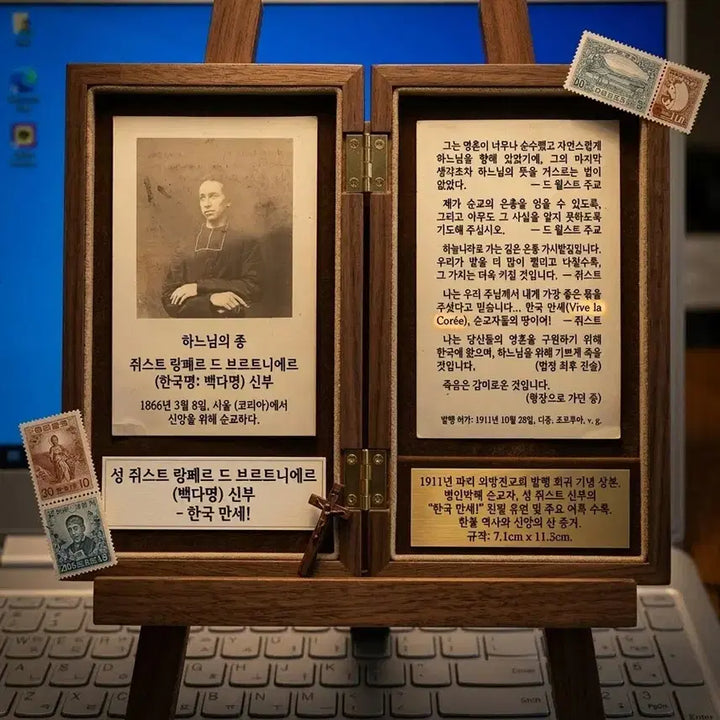 [BUNJANG] 1911 St. Just Ranfer de Bretenières Commemorative Card / 1911년 - 1866년 병인박해, 성 백다명 신부 한국 만세 순교 기념