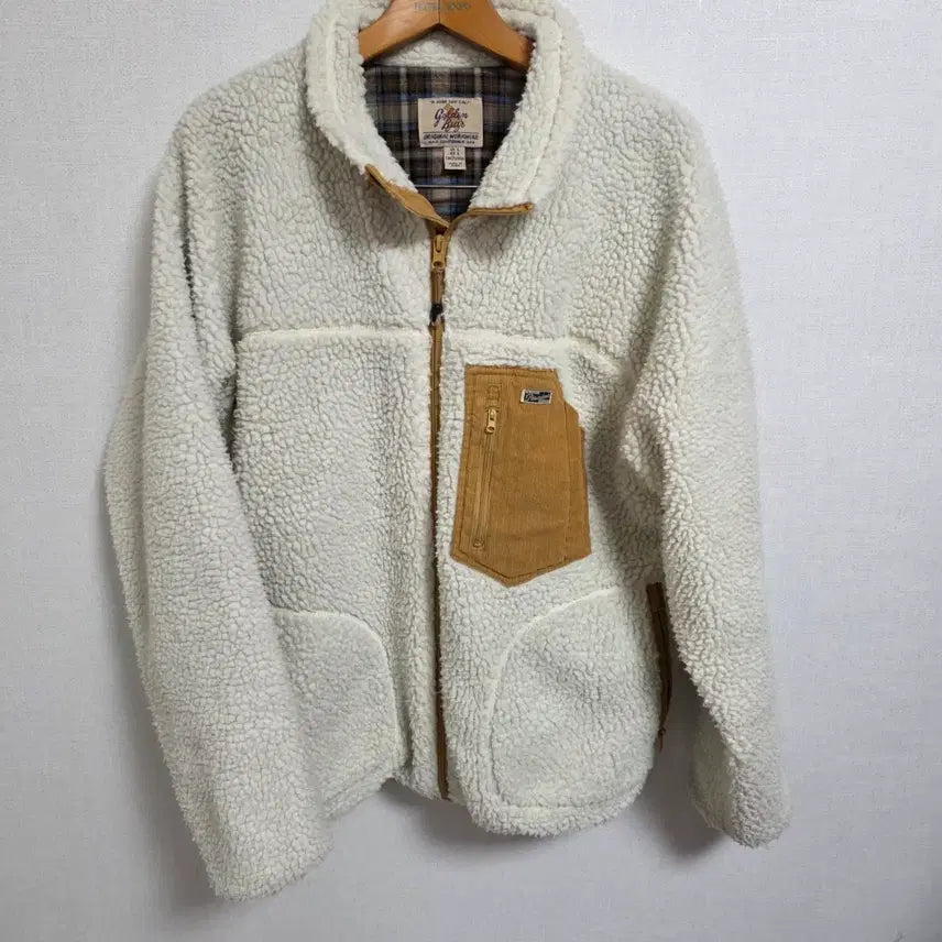 [BUNJANG] Golden Bear Original Fleece Jacket / [L] 골든베어 오리지널 워크웨어 양털 후리스 자켓 (코듀로이 배색)