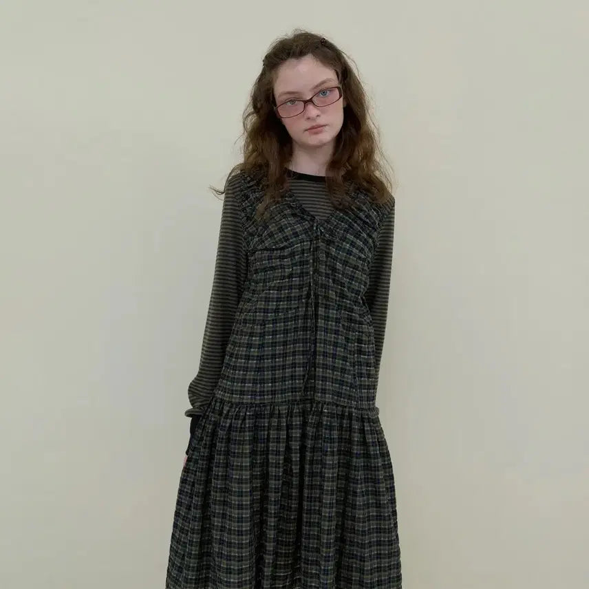 [BUNJANG] Nocontents Check Banding Sleeveless Dress / 노컨텐츠 Check Banding Sleeveless 원피스