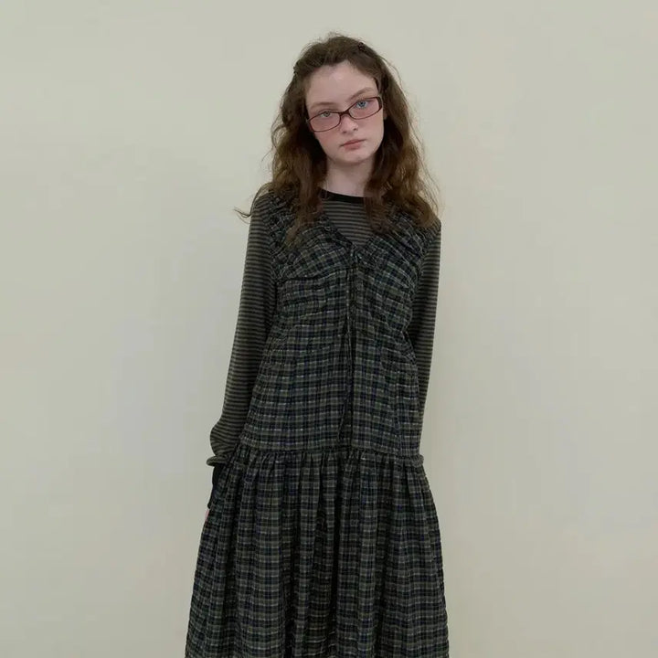 [BUNJANG] Nocontents Check Banding Sleeveless Dress / 노컨텐츠 Check Banding Sleeveless 원피스