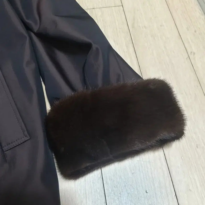 [BUNJANG] Heiverreine Mink Trimmed Long Coat / heiverreine밍크 트리밍 롱 코트 브라운