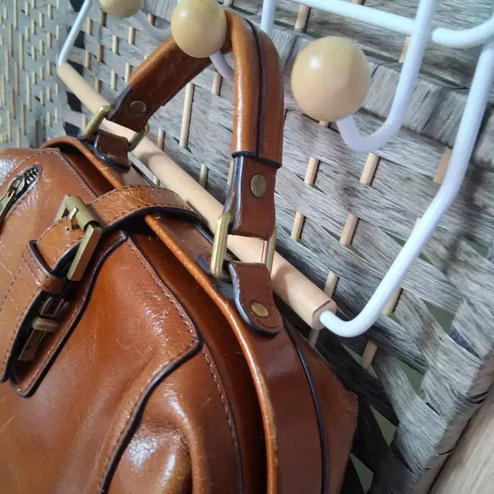 [BUNJANG] LITCHI Leather Backpack / LITCHI레더브라운통가죽백팩가방