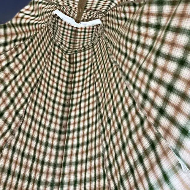 [BUNJANG] Square Neck Short Sleeve Checkered Dress / ㅇ145 스퀘어넥 반팔 체크 원피스