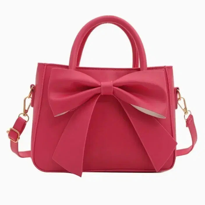 [BUNJANG] Pink Ribbon Shoulder Tote Bag / 리본 장식 숄더백 핫핑크 토트백
