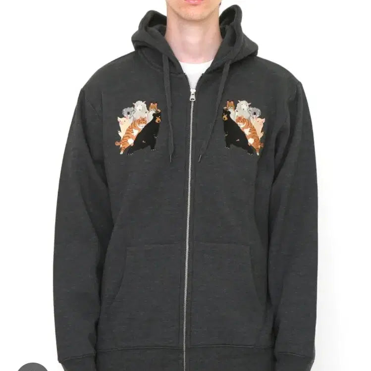 [BUNJANG] Graniph Animal Embroidered Hoodie Zip-up / graniph 애니멀 자수 후드집업 [D20292]