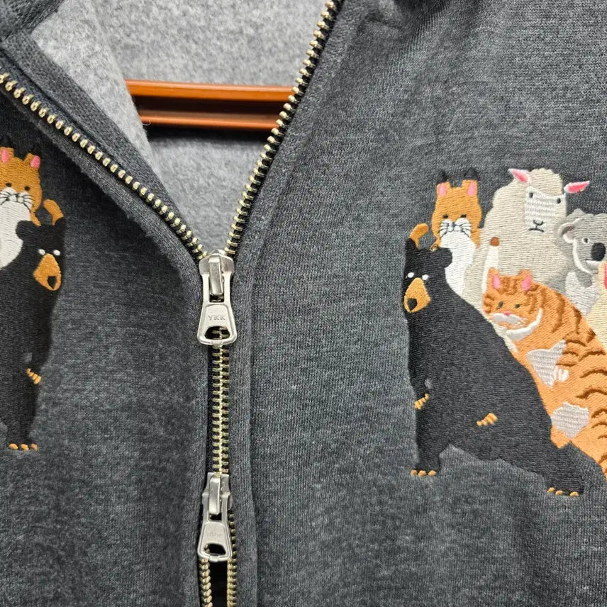 [BUNJANG] Graniph Animal Embroidered Hoodie Zip-up / graniph 애니멀 자수 후드집업 [D20292]