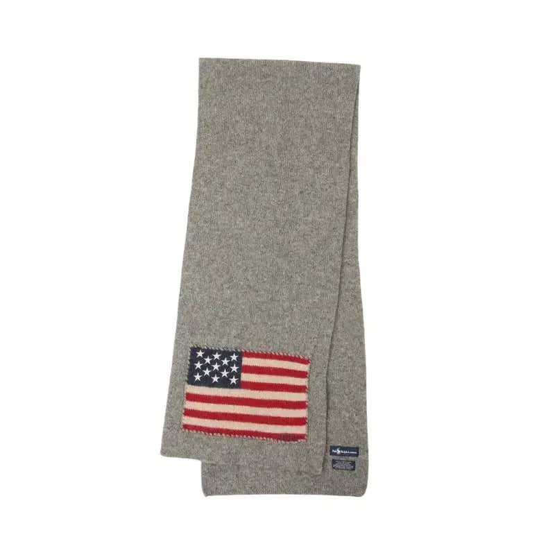 [BUNJANG] Polo Ralph Lauren Gray Wool Flag Muffler / 폴로 랄프로렌 성조기 그레이 울 머플러