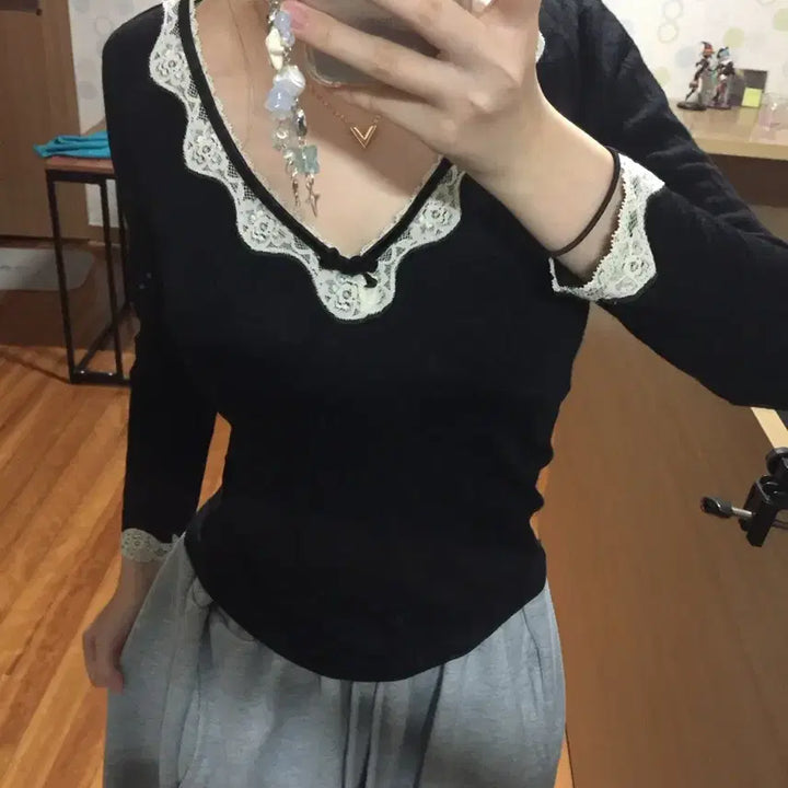 [BUNJANG] Generic Lace T-shirt / 일빈 레이스 티셔츠