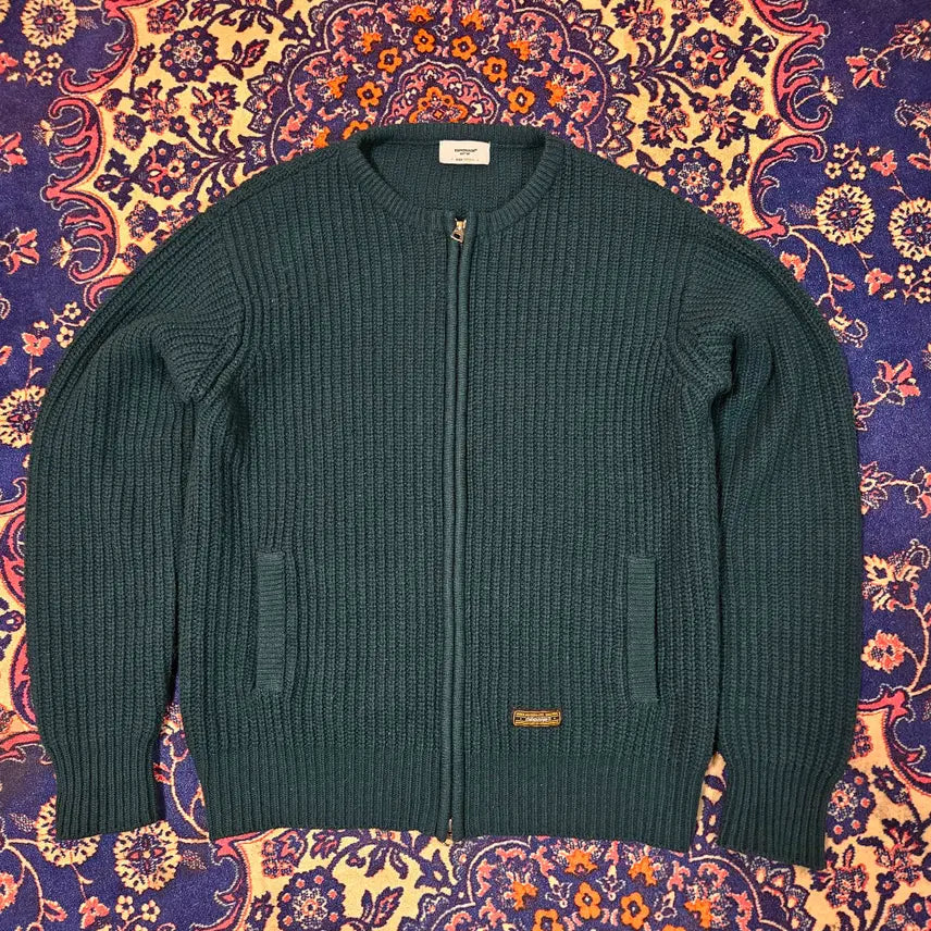 [BUNJANG] Espionage Leslie Necklace Two-Way Zip-Up Cardigan - M Size / 에스피오나지 레슬리 넥리스 투웨이 집업 가디건 M 사이즈