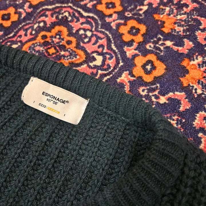 [BUNJANG] Espionage Leslie Necklace Two-Way Zip-Up Cardigan - M Size / 에스피오나지 레슬리 넥리스 투웨이 집업 가디건 M 사이즈