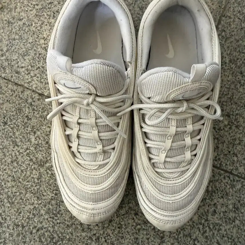 [BUNJANG] Nike Air Max 97 Triple White Wolf Grey Sneakers / 나이키 에어맥스 97 트리플 화이트 울프 그레이 280