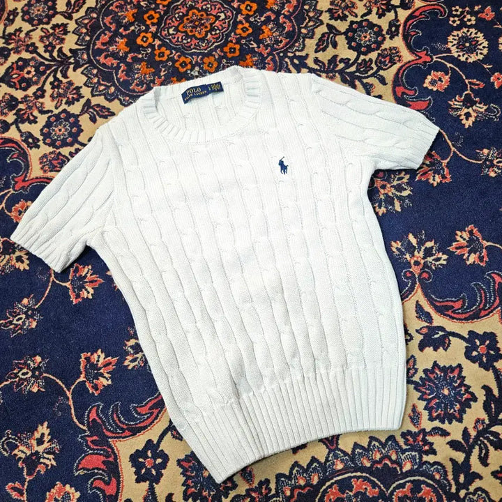 [BUNJANG] Polo Ralph Lauren Cotton Cable Knit Sweater / 폴로랄프로렌 코튼 케이블 반팔 니트 스웨터  L 사이즈