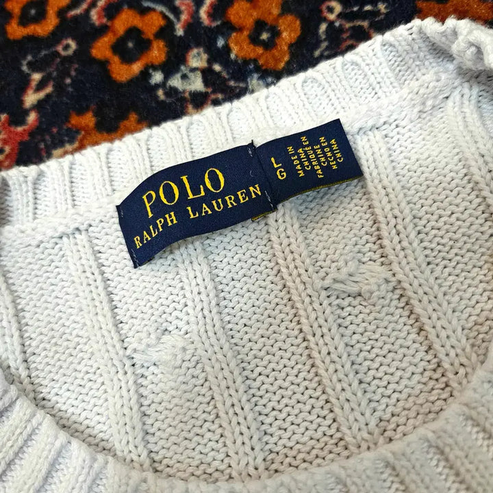 [BUNJANG] Polo Ralph Lauren Cotton Cable Knit Sweater / 폴로랄프로렌 코튼 케이블 반팔 니트 스웨터  L 사이즈