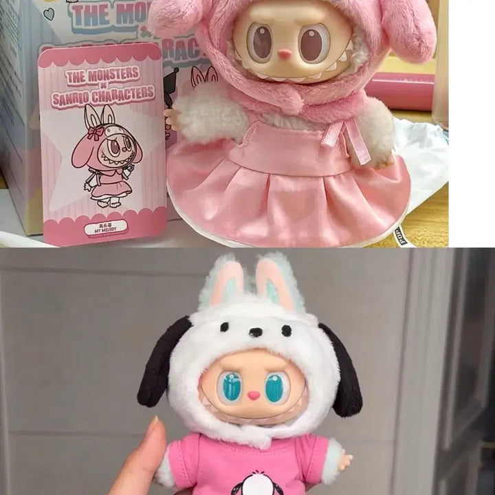 [SOLD OUT] 2개 라부부 더 몬스터즈 x 산리오 캐릭터 시리즈 인형 키링 개봉박스