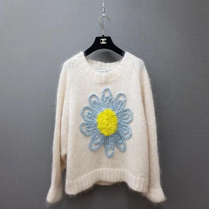 [BUNJANG] Tu es mon TRÉSOR 2022 Flower Mohair Knit Sweater / Tu es mon 2022  플라워 모헤어 니트 스웨터  F사이즈