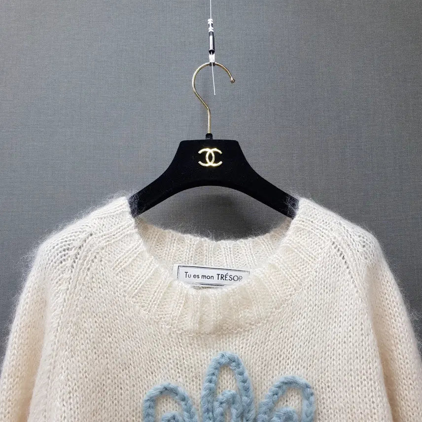[BUNJANG] Tu es mon TRÉSOR 2022 Flower Mohair Knit Sweater / Tu es mon 2022  플라워 모헤어 니트 스웨터  F사이즈