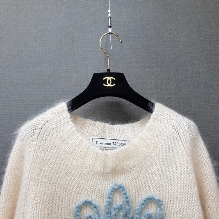 [BUNJANG] Tu es mon TRÉSOR 2022 Flower Mohair Knit Sweater / Tu es mon 2022  플라워 모헤어 니트 스웨터  F사이즈