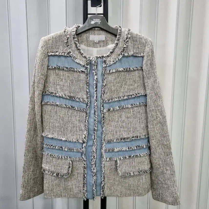 [BUNJANG] LUSSO Tweed Denim Jacket / LUSSO트위드 데님 배색 자켓