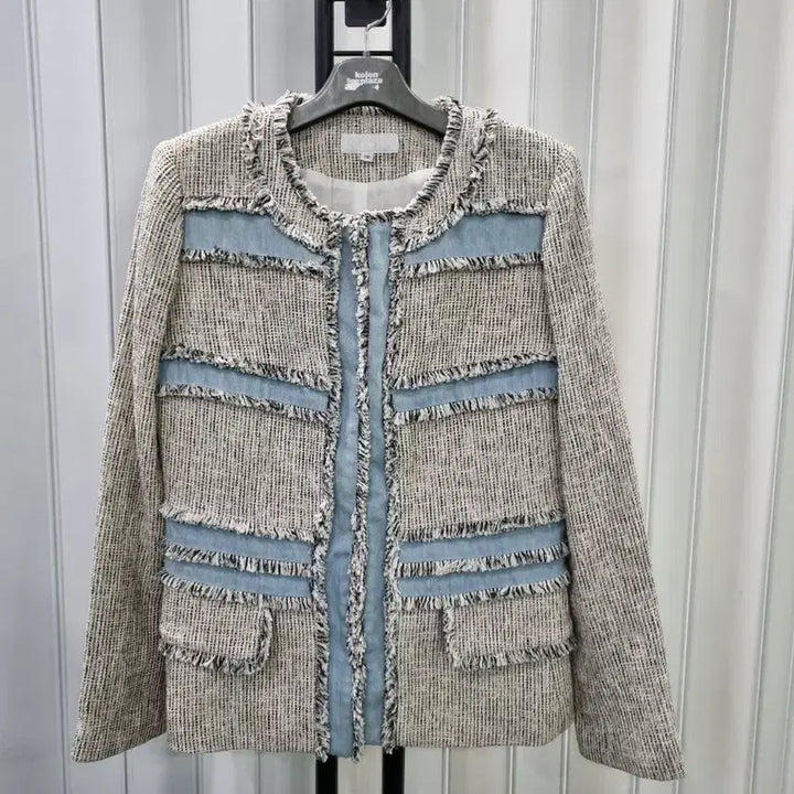 [BUNJANG] LUSSO Tweed Denim Jacket / LUSSO트위드 데님 배색 자켓
