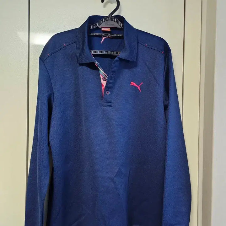 [BUNJANG] Puma Navy Long Sleeve Fleece Lined Polo Shirt / 푸마 네이비 긴팔 기모 폴로티 100