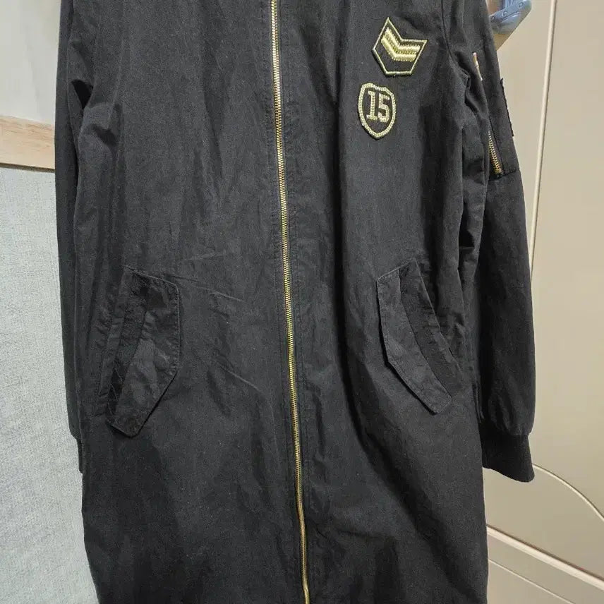 [BUNJANG] Egoist Black Long Bomber Jacket (Size 55) / 에고이스트 블랙 롱 봄버 점퍼 55