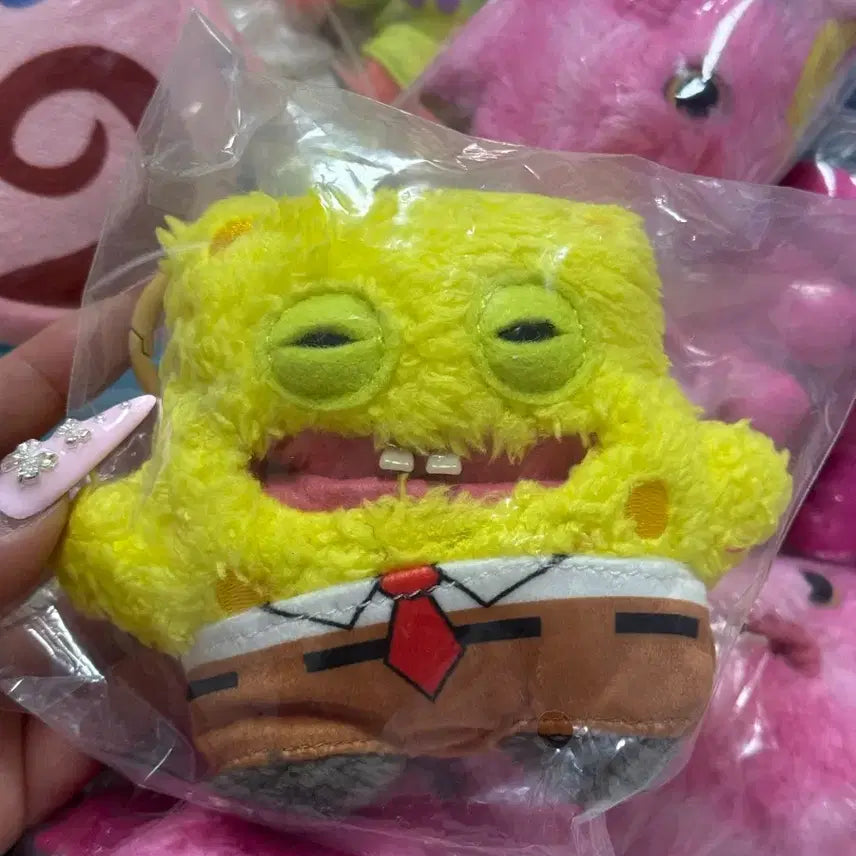 [BUNJANG] Fuggler SpongeBob 5-Character Keychain Doll Set / 퍼글러 스폰지밥 Fuggler 키링 인형 5종 세트