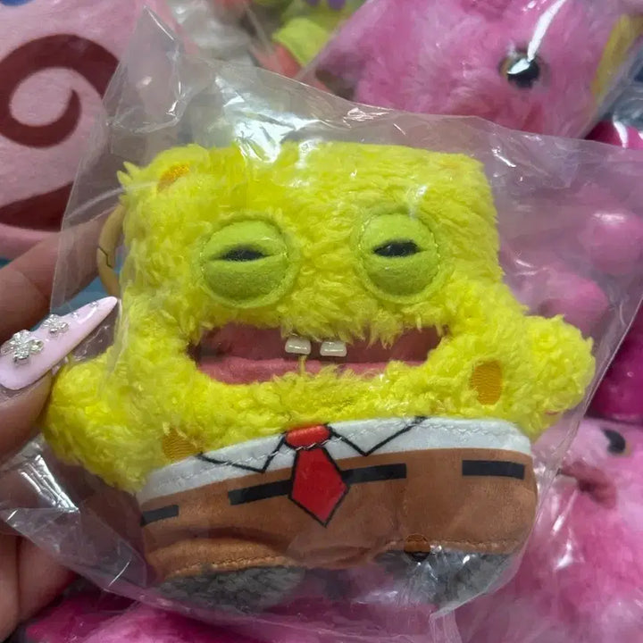 [BUNJANG] Fuggler SpongeBob 5-Character Keychain Doll Set / 퍼글러 스폰지밥 Fuggler 키링 인형 5종 세트
