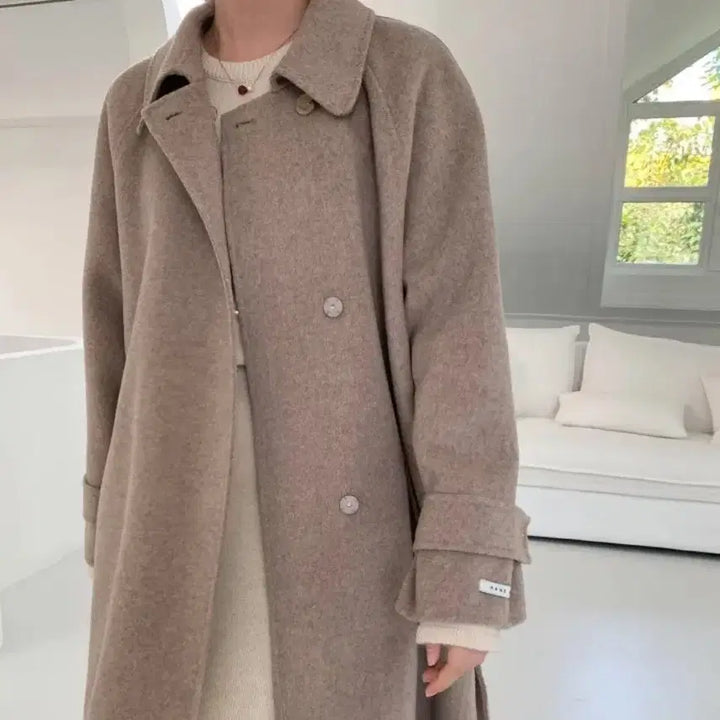 [BUNJANG] Oatmeal Wool 90% Handmade Coat / 오트밀 울90핸드메이드코트