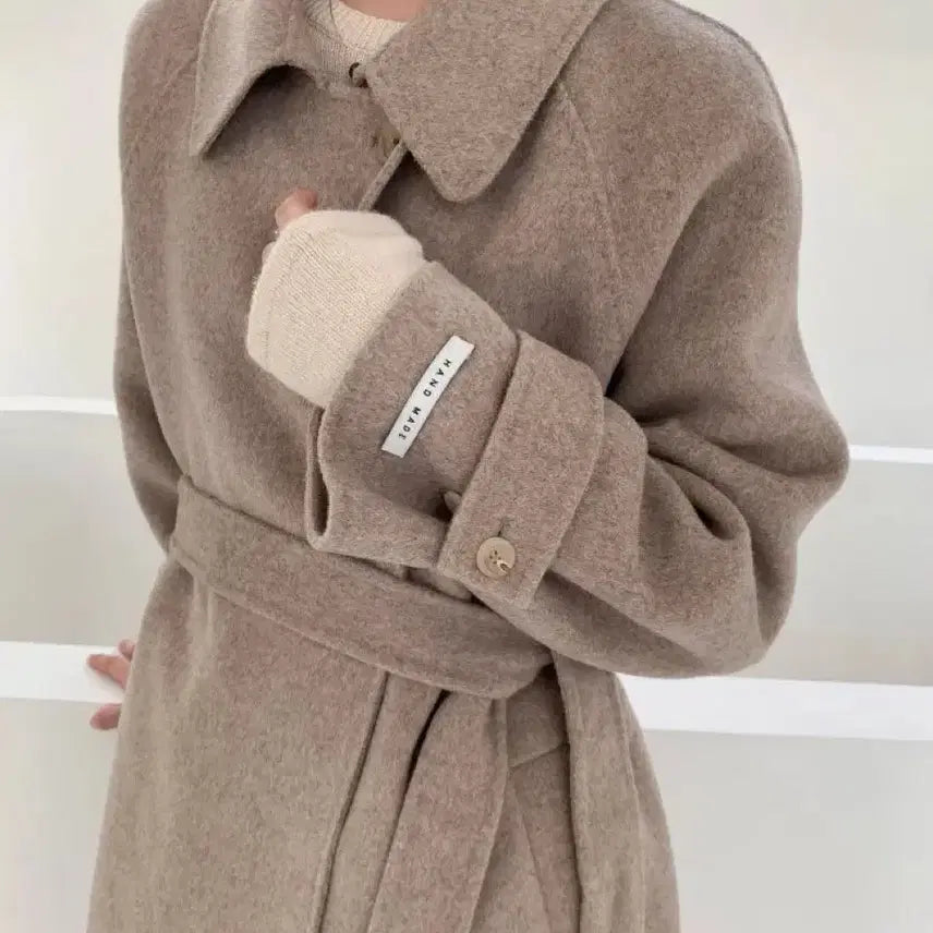 [BUNJANG] Oatmeal Wool 90% Handmade Coat / 오트밀 울90핸드메이드코트
