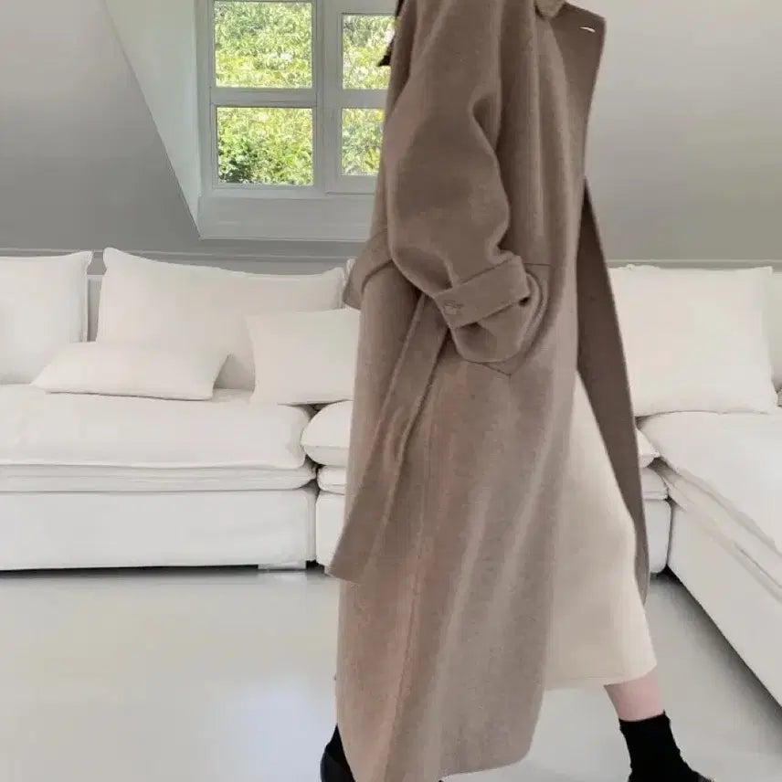 [BUNJANG] Oatmeal Wool 90% Handmade Coat / 오트밀 울90핸드메이드코트