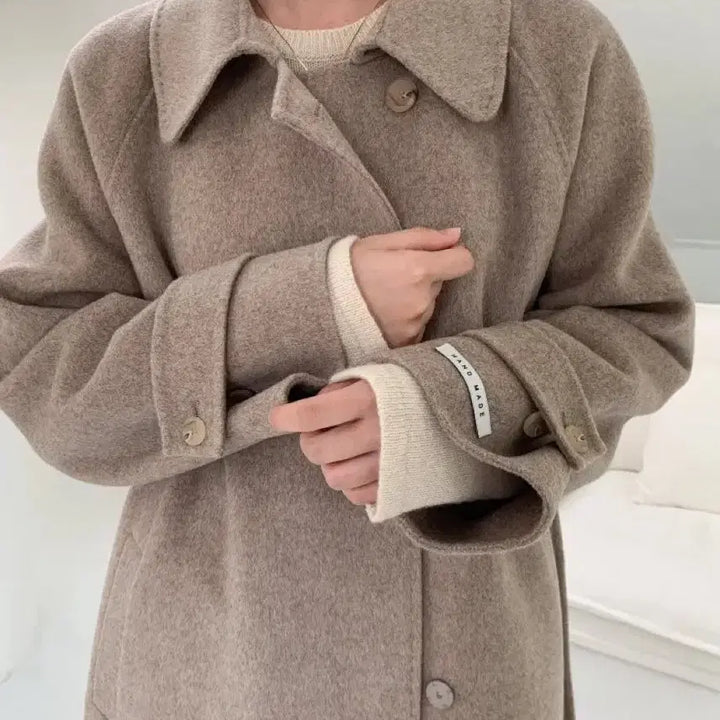 [BUNJANG] Oatmeal Wool 90% Handmade Coat / 오트밀 울90핸드메이드코트