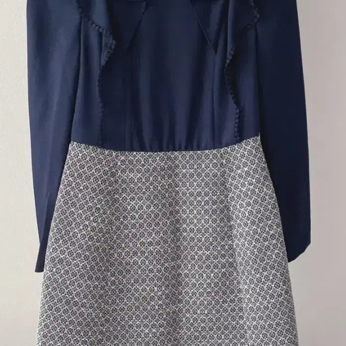 [BUNJANG] Kenneth Lady Navy Patterned Skirt Dress / Kenneth lady 케네스레이디 원피스 55~마른66