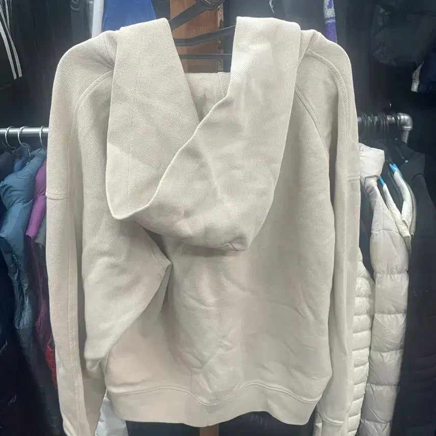 [BUNJANG] Hazzys Ivory Zip Detail Sweatshirt / 헤지스 맨투맨 아이보리 M 가슴60기장65